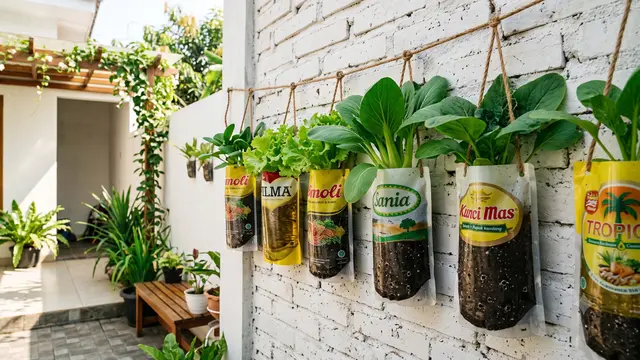 Sampah Plastik Rumah  untuk Kebun Sayur