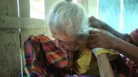 Wa Dae wanita tertua asal Kabupaten Muna yang menetap di Kelurahan Sidodadi, Kecamatan Katobu, Kabupaten Muna (Liputan6.com / Ahmad Akbar).