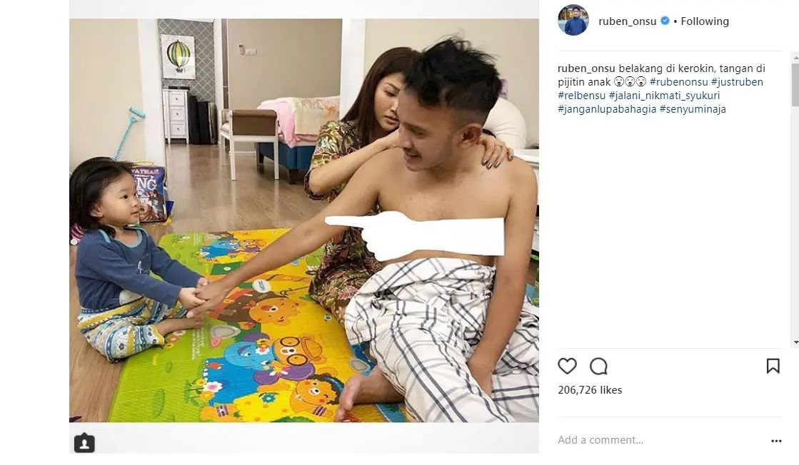 Ruben Onsu unggah kegiatannya bersama istri dan anak (Foto: Instagram)