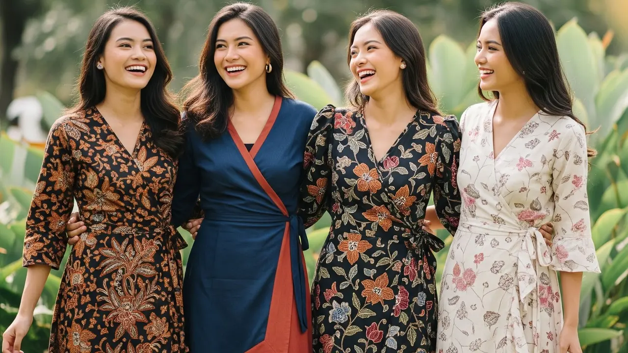 Model Batik Wanita Wrap Dress