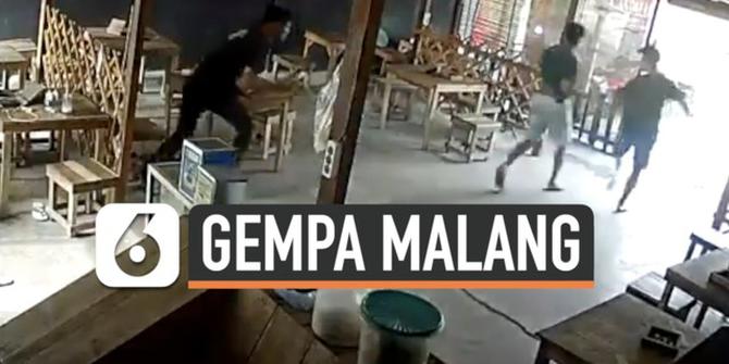 VIDEO: Detik-Detik Gempa Besar di Malang, Pengunjung Warkop Lari Selamatkan Diri