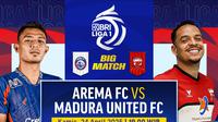 Saksikan siaran langsung big match BRI Liga 1: Arema vs Madura United di Vidio. Dukung tim kalian di big match BRI Liga 1 2024/25 pada pertandingan tunda matchweek ke 28 tengah pekan ini hanya di Vidio. (sum. doc. vidio.com)