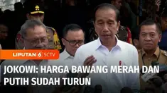 Presiden Joko Widodo meninjau langsung kondisi bahan pokok dengan mengunjungi Pasar Baru Karawang, Jawa Barat. Menurut Jokowi, harga beras dan sayuran sudah mulai turun.