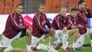 Rio Ferdinand, David Beckham, Wayne Rooney and Frank Lempard have a training session, in Minsk on October 14, 2008, on the eve of their match vs Belarus as part of a 2010 FIFA World Cup qualifier Group 6. AFP PHOTO/VIKTOR DRACHEV