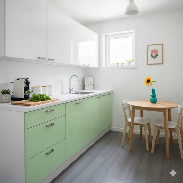 Konsep Desain Dapur Sederhana untuk Lahan Sempit. Gemini