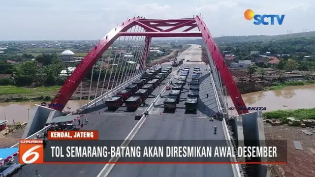 Komisi Keamanan Jembatan dan Terowongan Jalan  uji coba beban Jembatan Kalikuto Kendal sebelum diresmikan pada 20 Desember 2018.