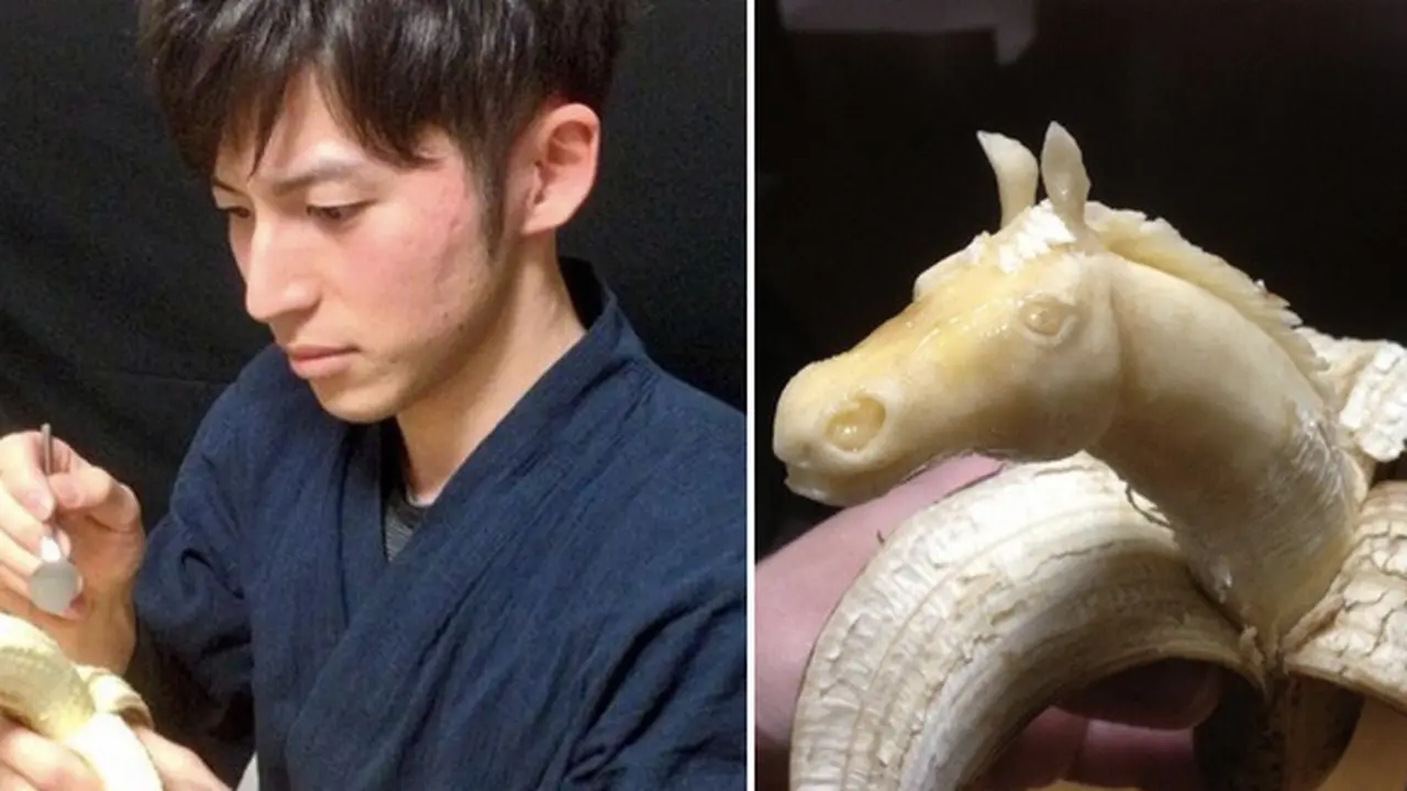 Keisuke Yamada Buat Seni Ukir dari Buah Pisang