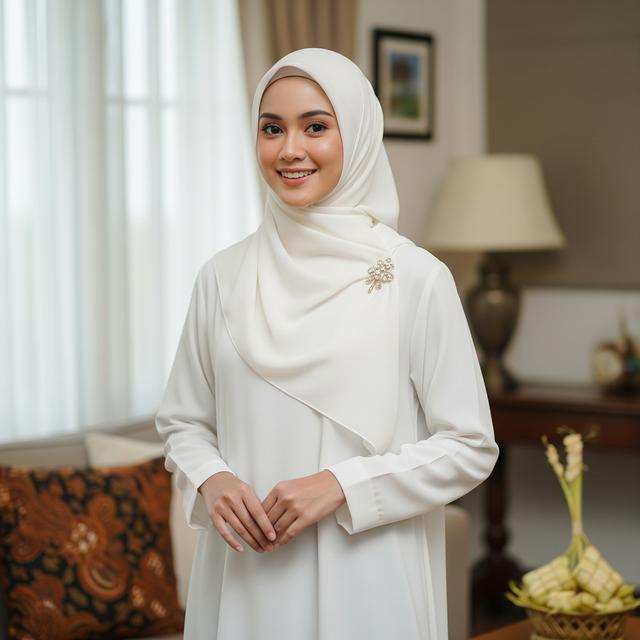 1. Baju Kurung Polos Lengan Panjang