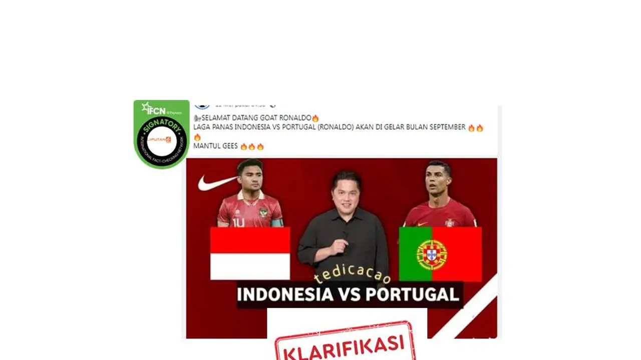 Cek Fakta Timnas Indonesia Vs Portugal September 2024