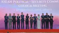 27th ASEAN Political-Security Community Council Meeting di Kantor Sekretariat ASEAN, Jakarta, Senin (4/9/2023).