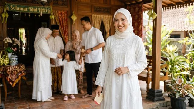 10 Model Gamis Lebaran Simpel tapi Terlihat Mahal di Foto Keluarga ...