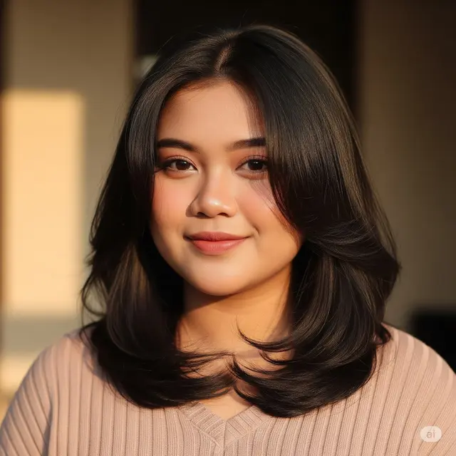 Model Rambut Segi Panjang untuk Wajah Bulat. Foto: Gemini