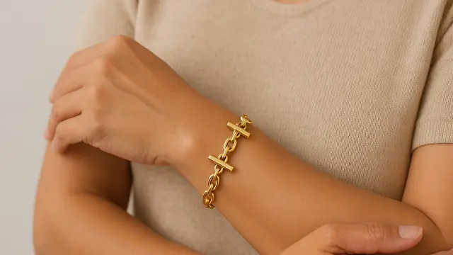 Gelang Emas Model Klasik Palang untuk Ibu-Ibu 40 Tahun ke Atas/Ilustrasi gambar oleh AI