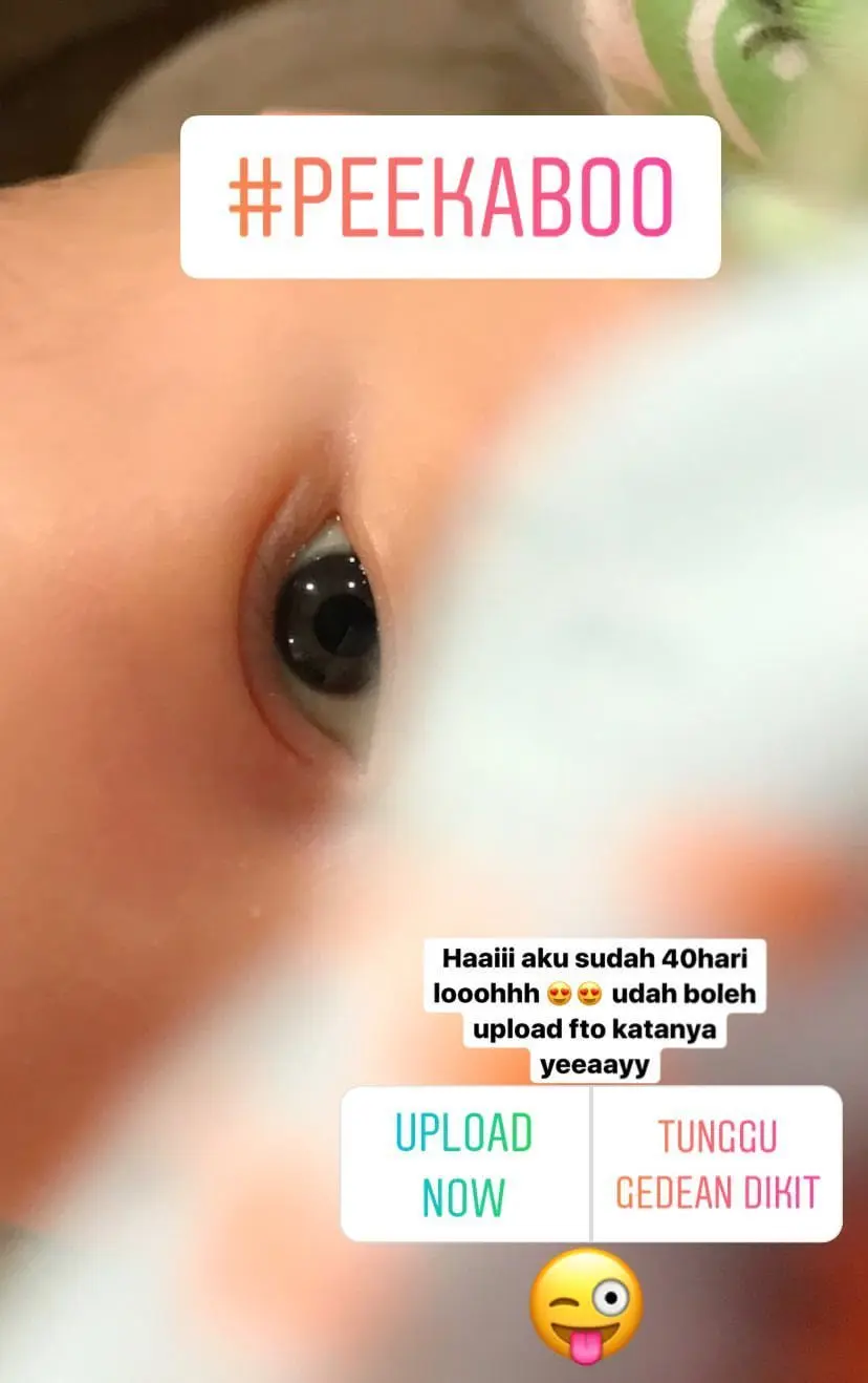 Celine Evangelista masih sembunyikan wajah anak [foto: instagram]