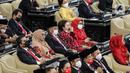 Anggota DPR menghadiri rapat Paripurna DPR pembukaan masa persidangan I DPR tahun sidang 2022-2023 di Gedung Nusantara, Kompleks Parlemen, Senayan, Jakarta, Selasa (16/8/2022). (Liputan6.com/Johan Tallo)