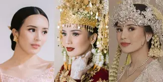 Lihat di sini beberapa potret wastra pilihan Beby Tsabina di rangkaian acara pernikahannya.