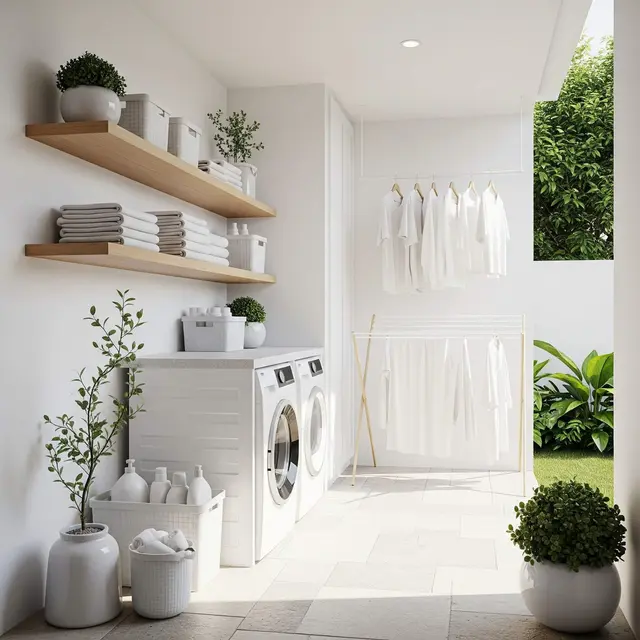 Ide Halaman Belakang Rumah Jadi Tempat Cuci dan Jemur Estetik