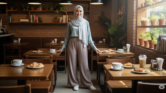 Padu Padan Model Celana Lebar yang Nyaman dan Stylish/Ilustrasi AI