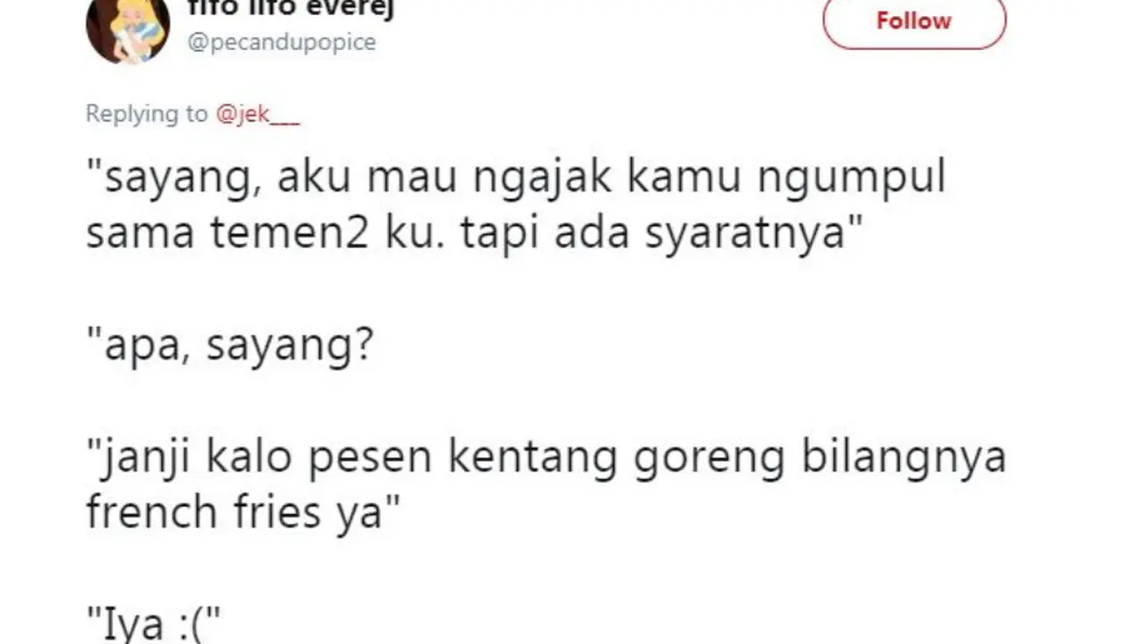 7 Cuitan Lucu Syarat Jalan Sama Pacar Ini Ngeselin