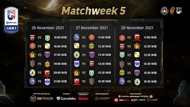 Link Live Streaming IFeL 2021 Matchweek 5 di Vidio, 26-28 November 2021