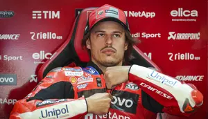 Momen Nicolo Bulega gantikan Marc Marquez pada MotoGP Portugal. (PATRICIA DE MELO MOREIRA / AFP)