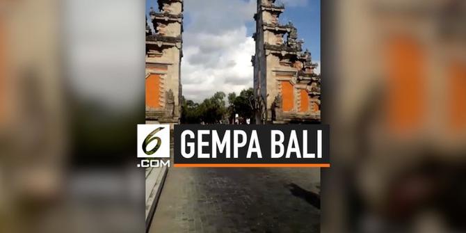 VIDEO: Guncangan Gempa Bali Rusak Gerbang Kawasan Wisata