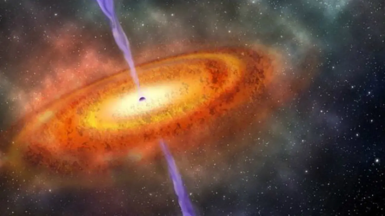 Ilustrasi lubang hitam raksasa atau supermassive black hole