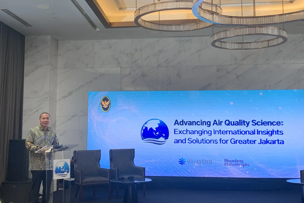 Deputi Bidang Infrastruktur dan Transportasi Kemenko Marves Rachmat Kaimuddin dalam diskusi Advancing Air Quality Science: Exchanging International Insights and Solutions for Greater Jakarta. (Tasha/Liputan6.com)