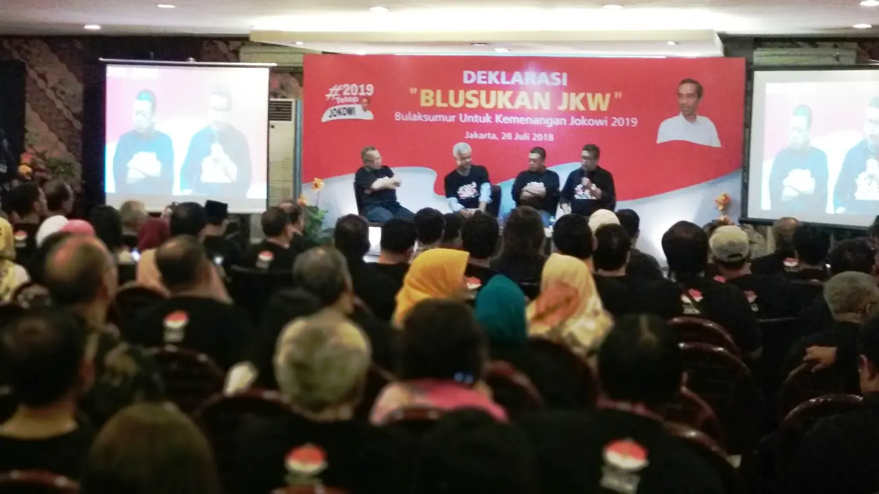 Suasana  deklarasi relawan Joko Widodo atau Jokowi, Bulaksumur untuk Kemenangan Jokowi 2019 (Blusukan JKW).