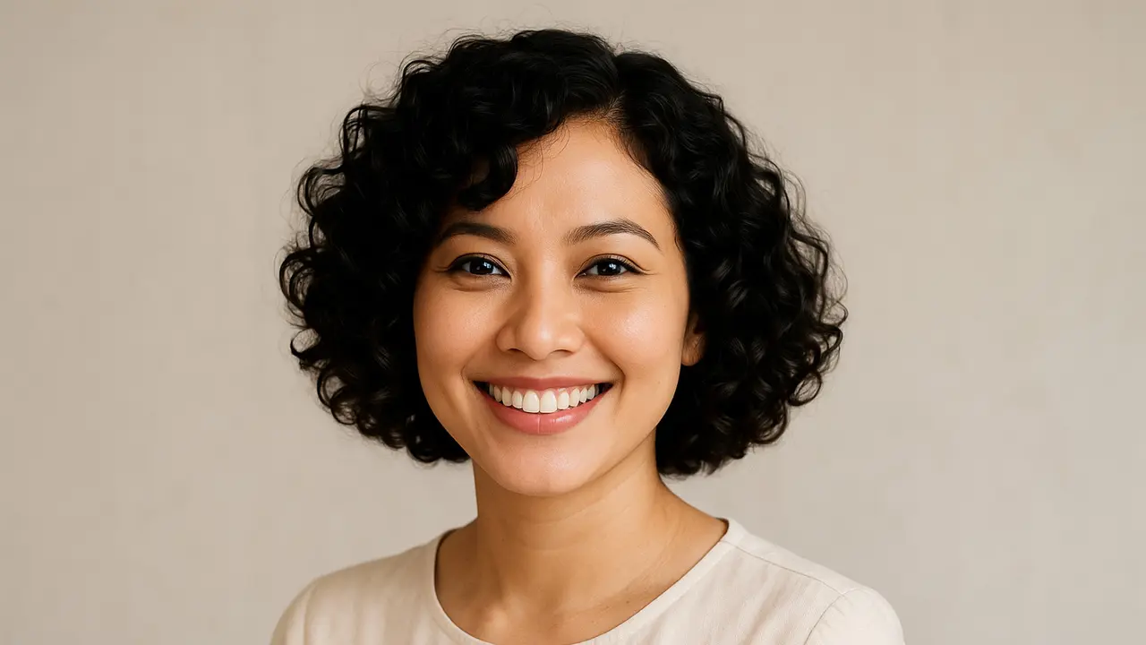 Model Rambut Keriting Gantung Pendek/Ilustrasi AI