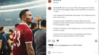 Marc Klok memposting soal niatnya istirahat dari media sosial selama membela Timnas Indonesia di Piala Asia 2023 (instagram/marcklok)