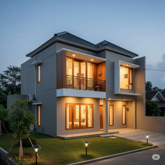 Gambar Rumah Sederhana di Kampung 2 Lantai. Foto: Gemini