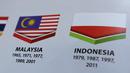 Pada saat upacara pembukaan SEA Games 2017, Malaysia sebagai tuan rumah mencetak bendera Indonesia dalam buku panduan SEA Games 2017 secara terbalik. (AP Photo/Yau)