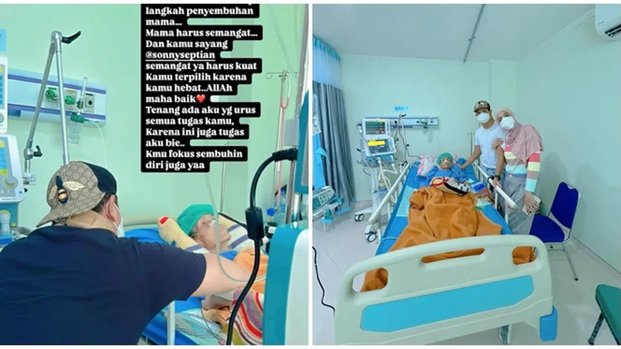 6 Potret Sonny Septian Rawat Ibu yang Sakit, Tetap Menemani Meski Belum Pulih