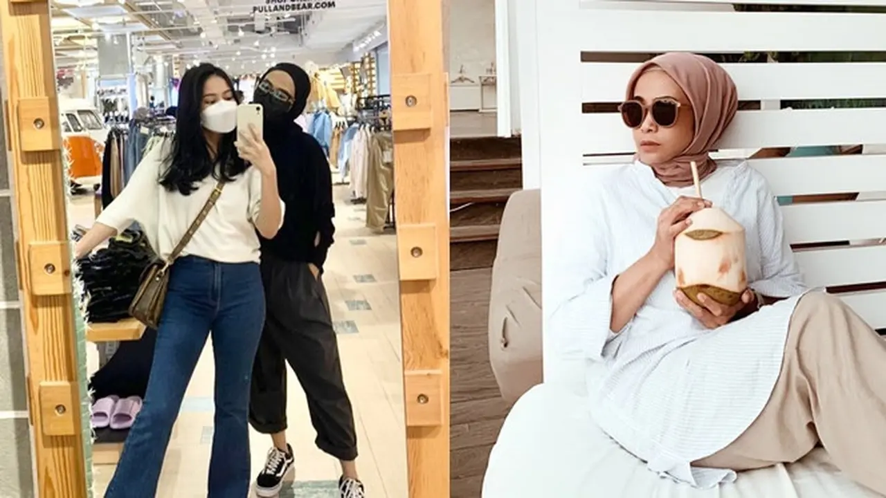 6 Gaya OOTD Trinil Moeby Ibu Hanggini, Tak Kalah Kece dari Sang Anak