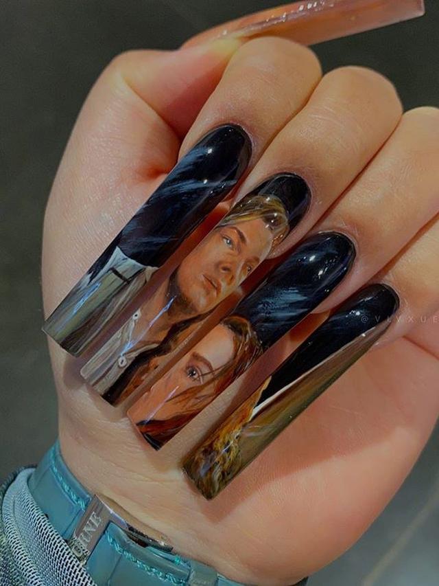 7 Potret Nail Art dengan Gambar Artis dan Tokoh Terkenal Ini Detailnya Mengagumkan