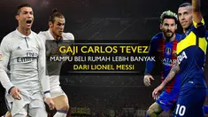 Video Carlos Tevez yang memiliki gaji yang mampu dibelikan rumah lebih banyak dari bintang Barcelona, Lionel Messi.