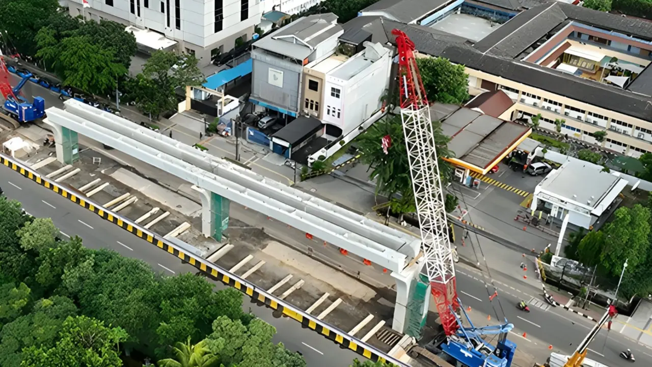 Progres pembangunan proyek Light Rail Transit (LRT) Fase 1B