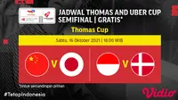 Jadwal semifinal Piala Thomas Jepang vs China
