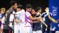 Timnas Futsal Indonesia terhenti langkahnya di babak perempatfinal Piala Asia 2022 usai kalah dramatis 2-3 dari Jepang dalam laga yang berlangsung di Saad Al Abdullah Hall, Kuwait, Selasa (4/10/2022) malam WIB. (AFC)