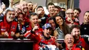 Di GP Amerika Serikat 2025, Marc Marquez jatuh saat sedang memimpin balapan. (Karim JAAFAR/AFP)