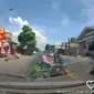 Becak dua penumpang tertabrak mobil saat menyebrang. (source: Instagram @dashcam_owners_indonesia)