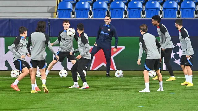 Latihan Barcelona Jelang Liga Champions vs Viktoria Plzen