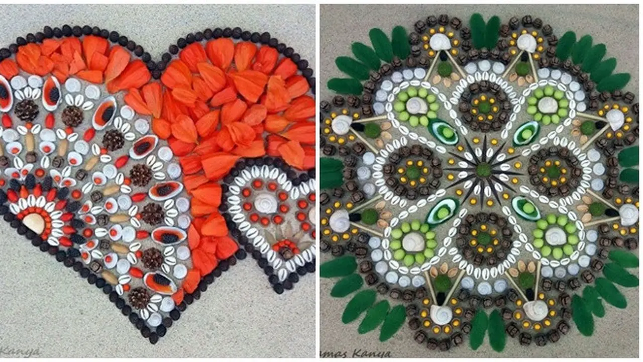 6 Potret Karya Seni Perpaduan Tanaman hingga Kerang Ini Unik, Bikin Kagum