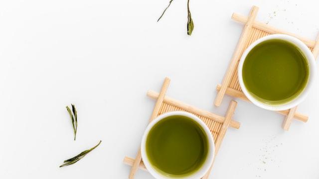 Ilustrasi teh tarik green tea