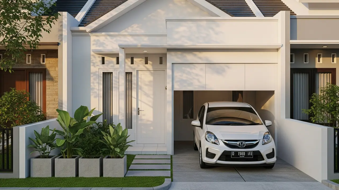 Desain Rumah Sempit Ada Garasi Mobil Kecil