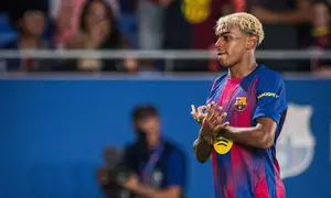 Aksi Lamine Yamal pada laga pramusim antara Barcelona vs Como 1907 (Dok. @FCBarcelona)