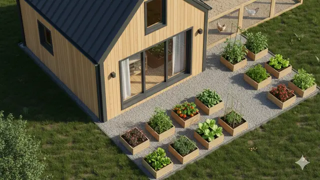 Desain Rumah Mungil dengan Kebun dan Ternak Kecil