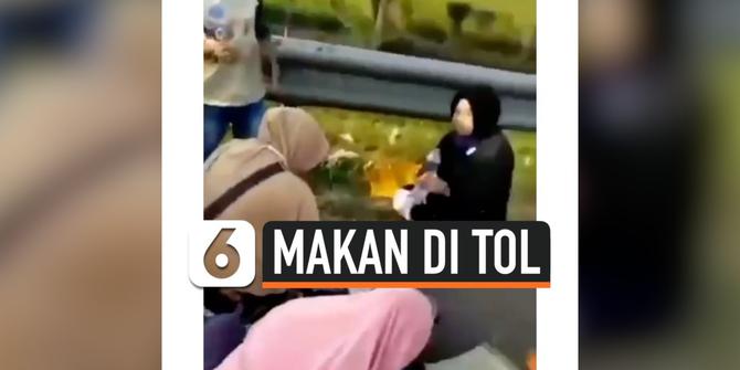 VIDEO: Heboh Satu Keluarga Makan di Tol Cipali