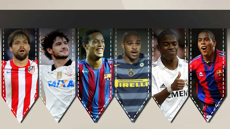 Diego Ribas, Alexandre Pato, Ronaldinho, Adriano, Robinho dan Ronaldo